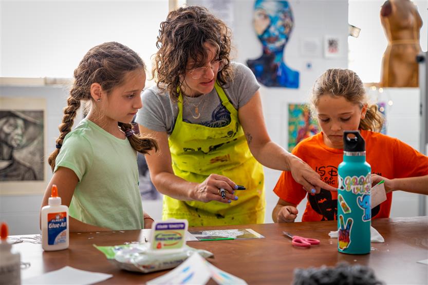 Students at an art camp